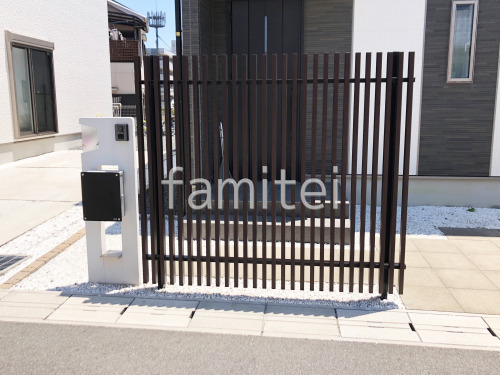 縦格子フェンス施工例 縦格子フェンス