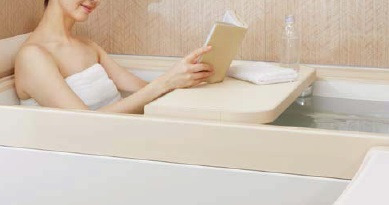 入浴中に読書や飲み物を置いたりできる机 外構 庭 リフォーム エクステリア情報