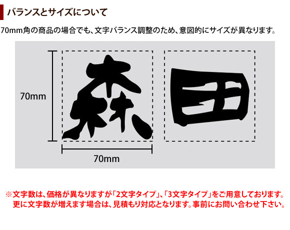 鋳物文字表札CW-1（2文字） 70mmタイプ / 美濃クラフト / 表札