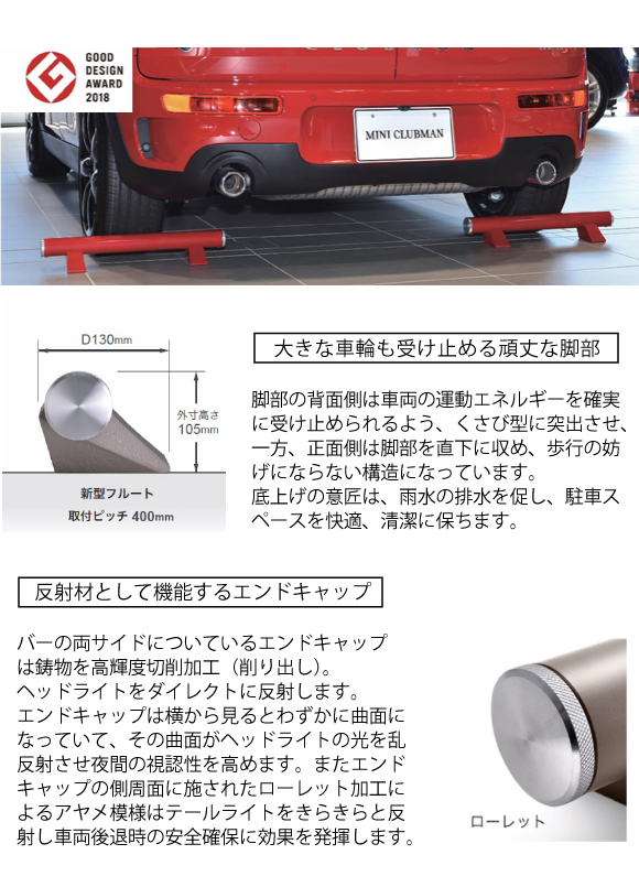 カーストッパー アルデコール フルート ナイトブラック（5分艶塗装） オンリーワンクラブ ガレージアイテム